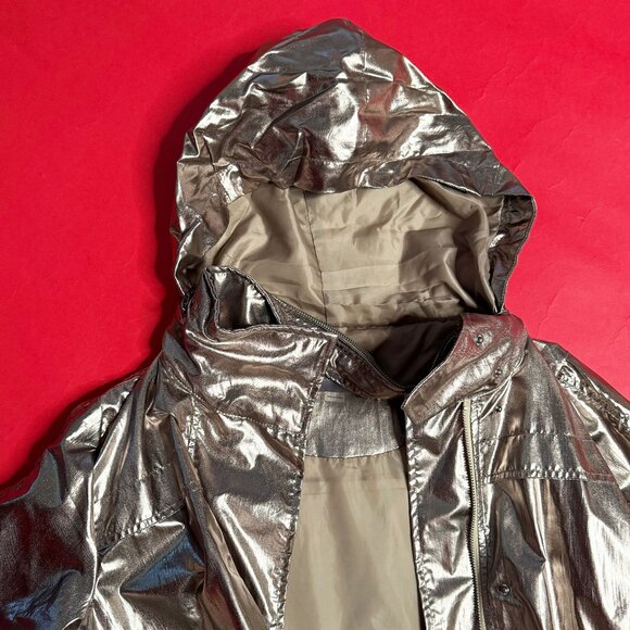 Metallic Bronze Windbreaker Jacket – Tart Collections, Street Style, Size M - Picture 7 of 12